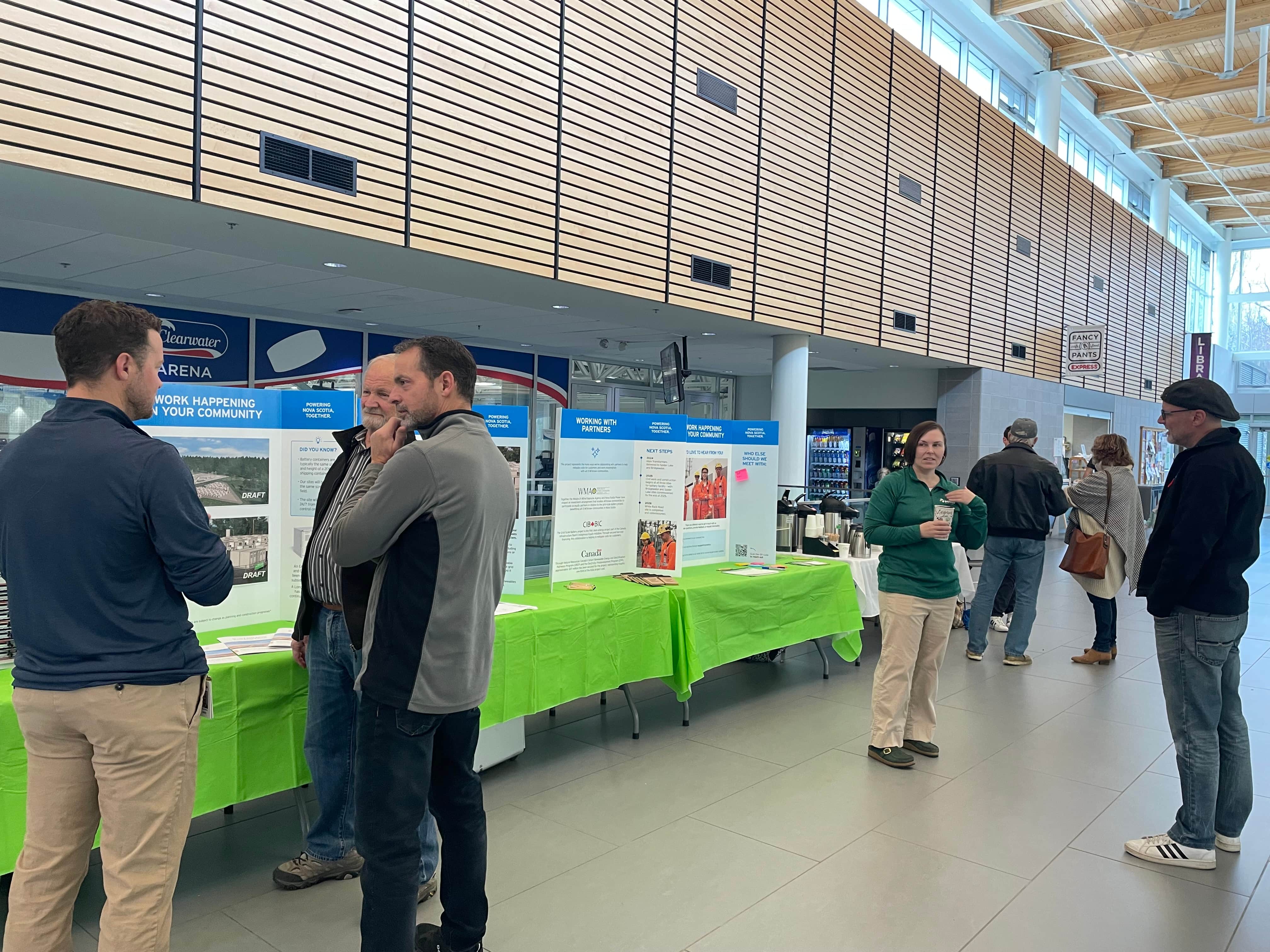 Group of NSP employees and locals in a Bridgewater community open house